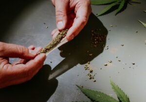 pure hemp paper being used to roll a joint